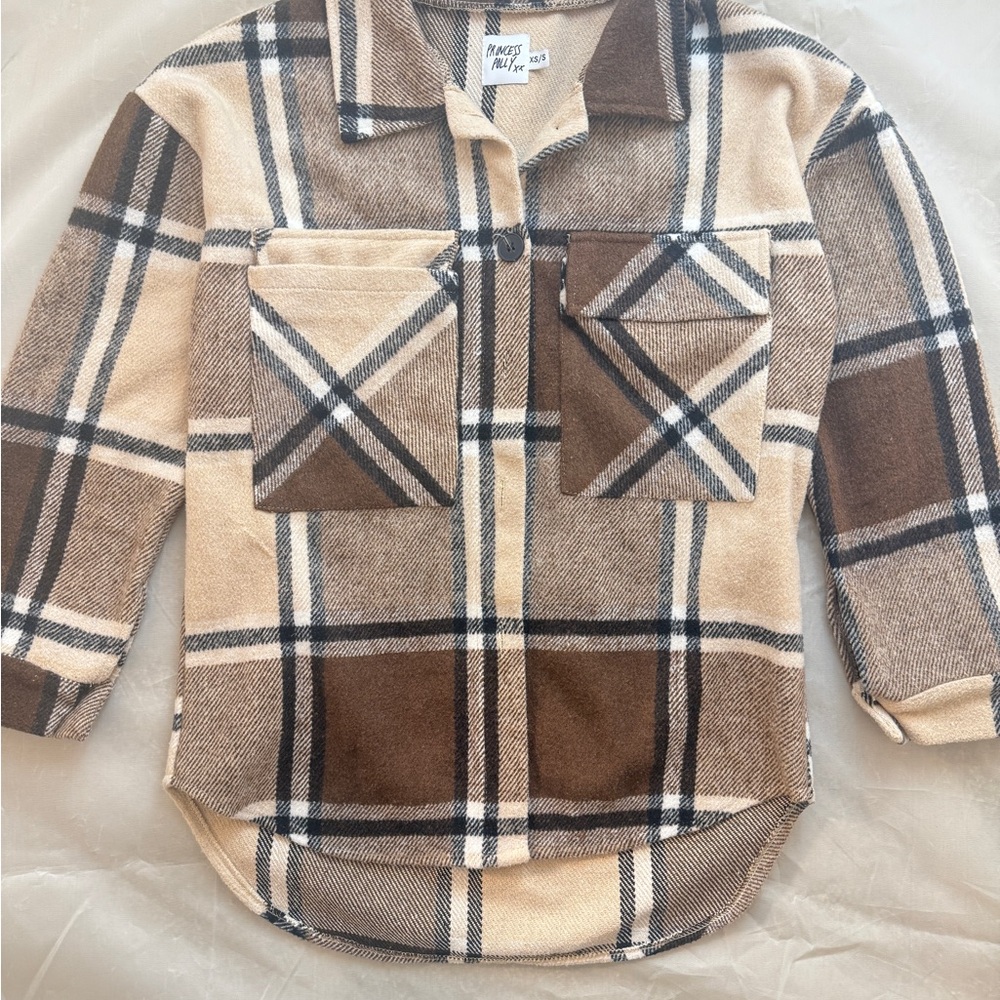 Princess Polly Plaid Button Down - Brown and Cream